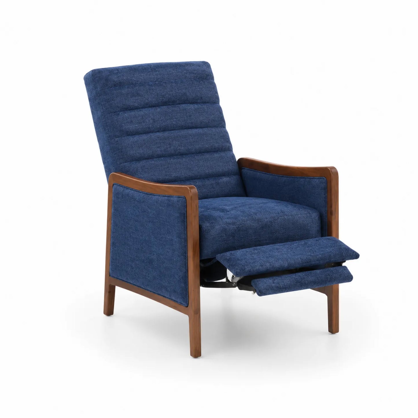 Fauteuil inclinable en Bois et Tissu Bleu