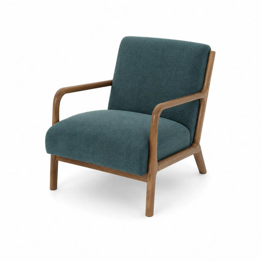 Fauteuil en tissu avec cadre en bois