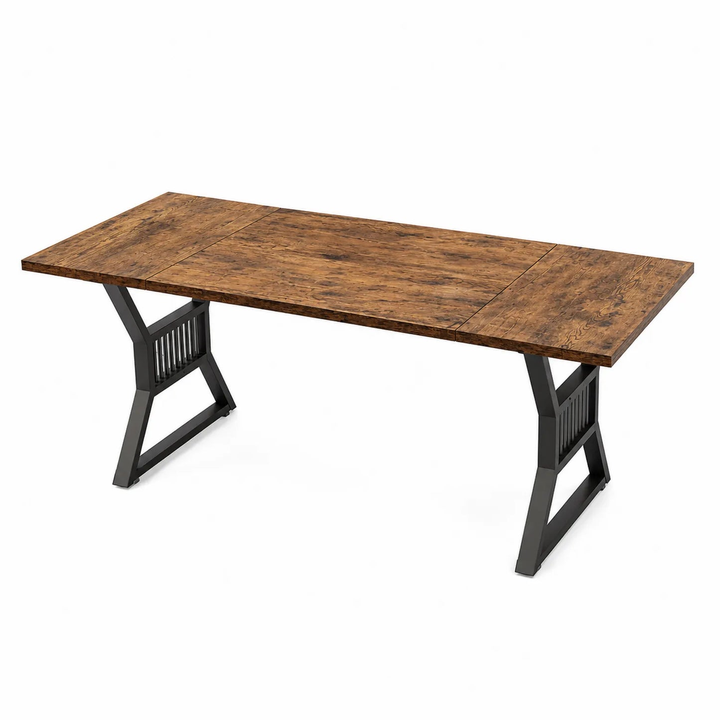 Table à manger rectangulaire en bois MDF et métal 180x90x75 cm