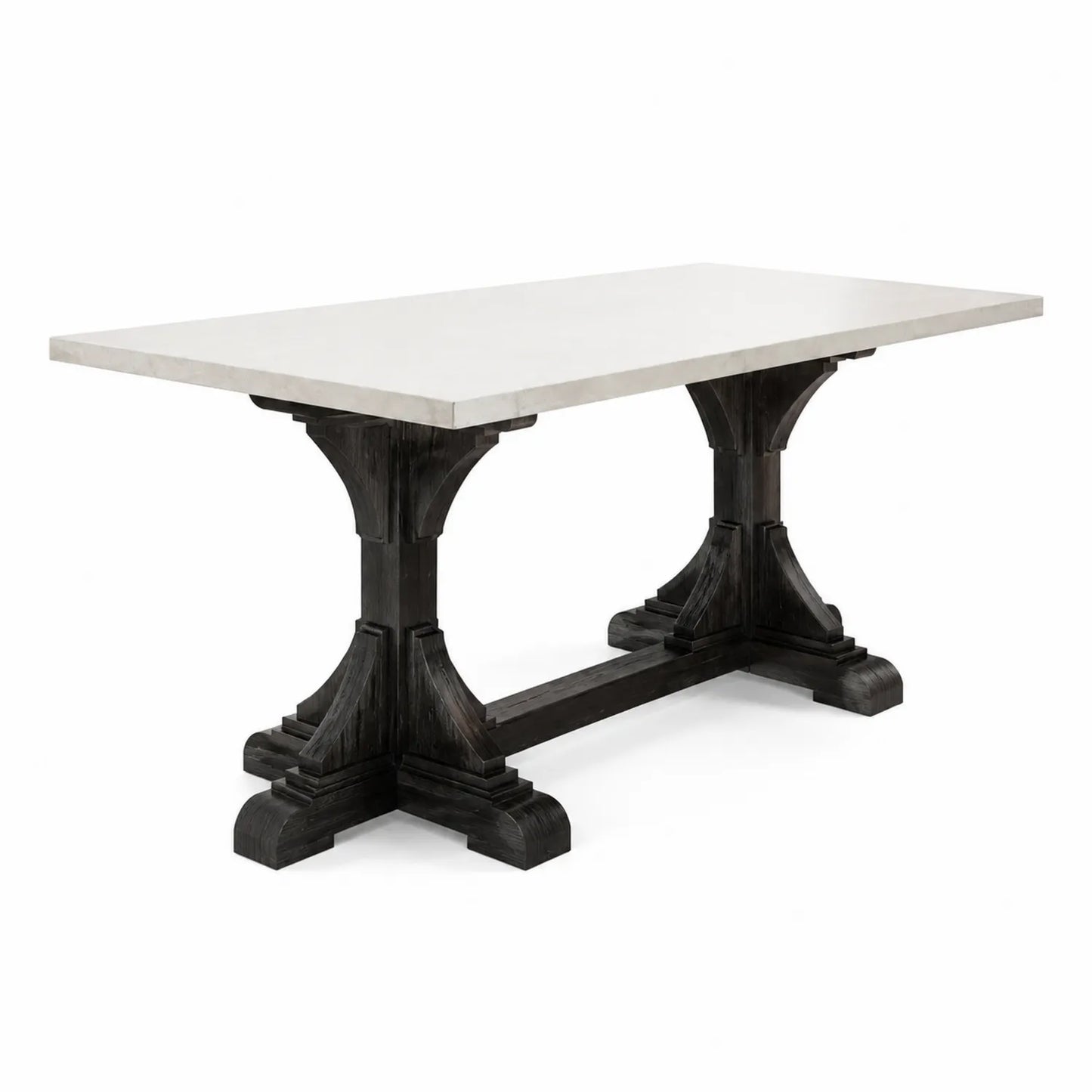 Table en marbre et bois 200x100x76cm