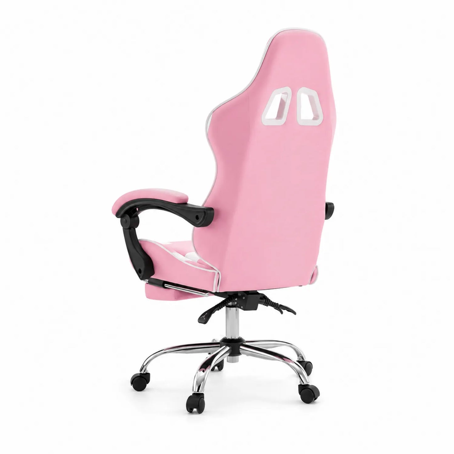 Chaise pivotante en similicuir avec accoudoirs réglables