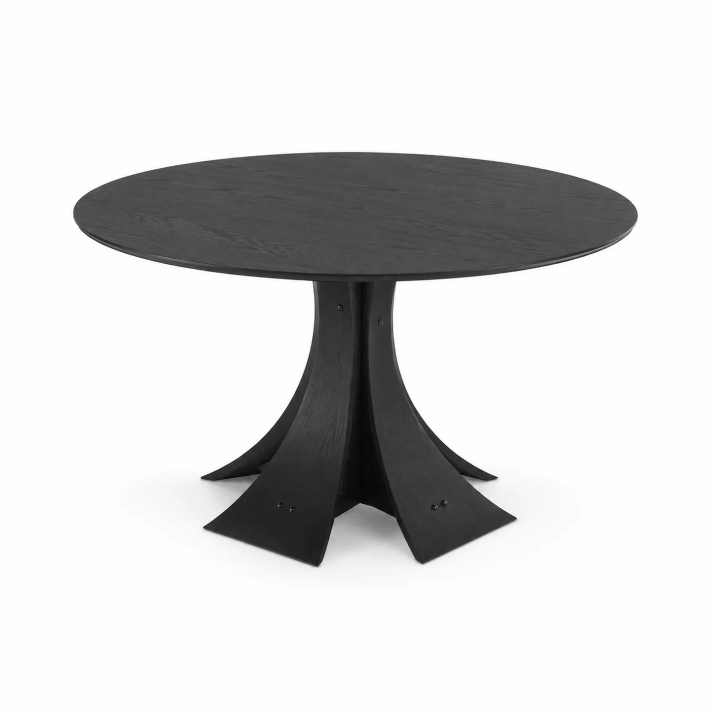 Table ronde en bois noir