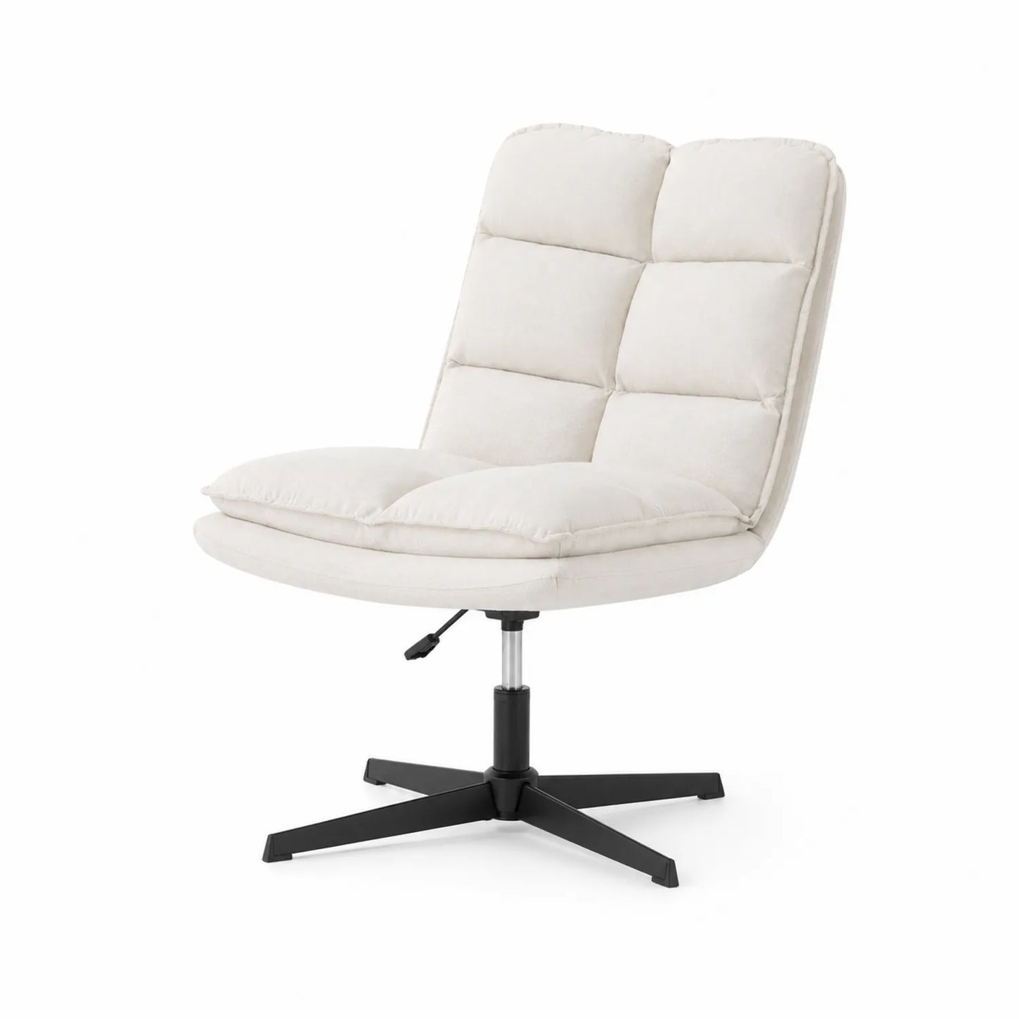 Chaise pivotante en tissu avec base en métal réglable