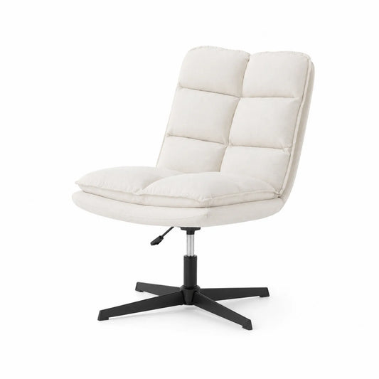 Chaise pivotante en tissu avec base en métal réglable