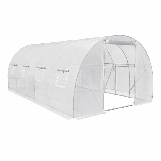 Serre Tunnel en Polyéthylène 6m x 3m Structure en Acier