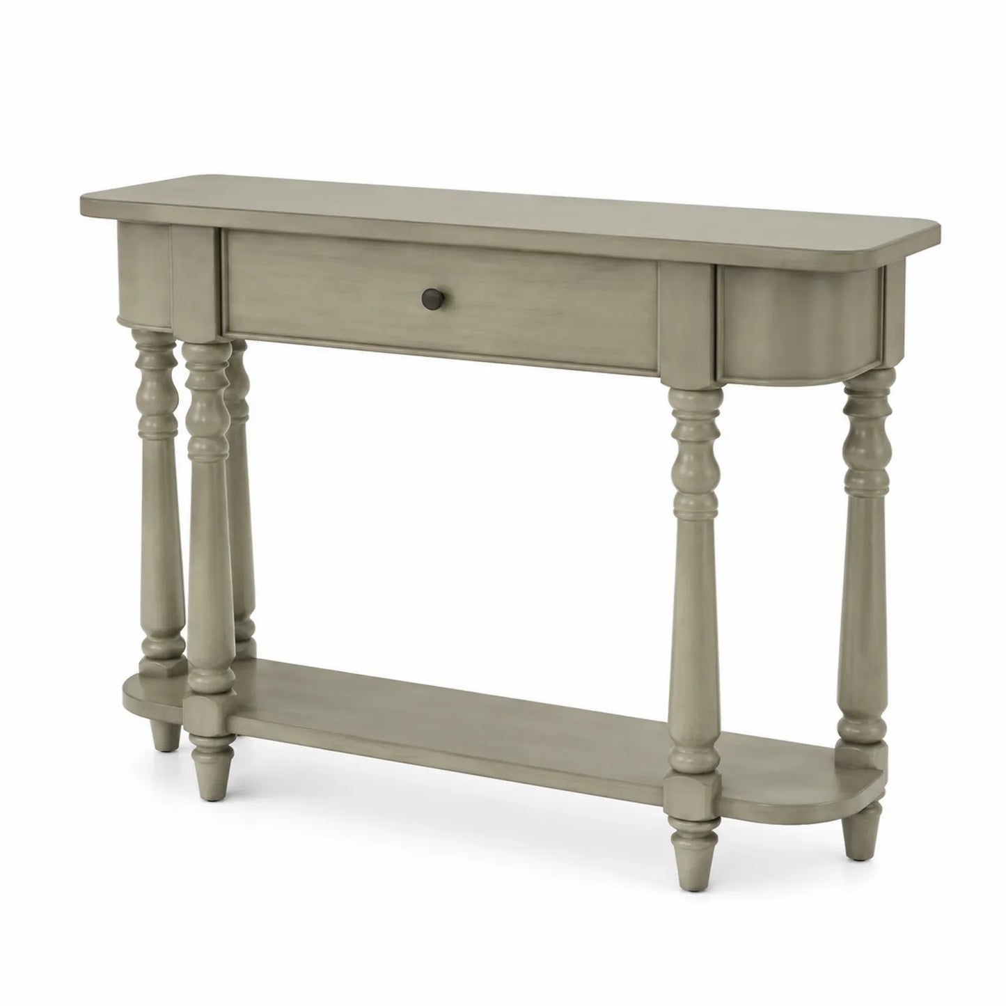 Console en bois avec tiroir et étagère inférieure Beige