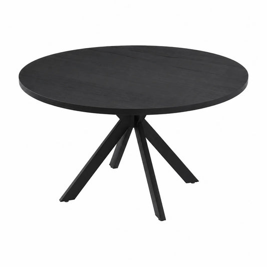 Table ronde en bois et métal Noir 120 cm